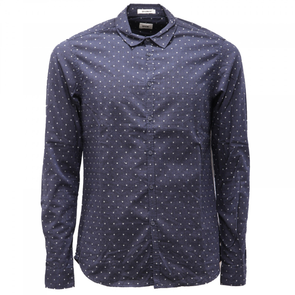 1167AG camicia uomo OFFICINA36 blue/white micro pattern shirt man