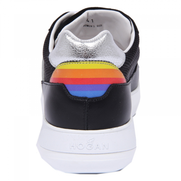 1176J sneaker donna black/silver HOGAN H371 INTERACTIVE 3 rainbow shoe woman