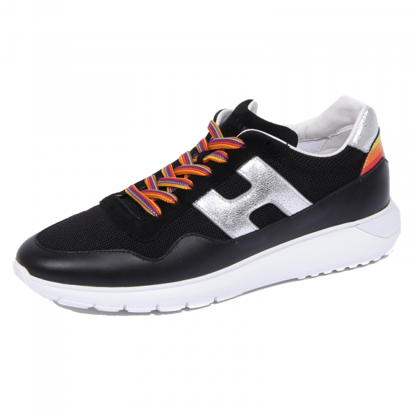 1176J sneaker donna black/silver HOGAN H371 INTERACTIVE 3 rainbow shoe woman