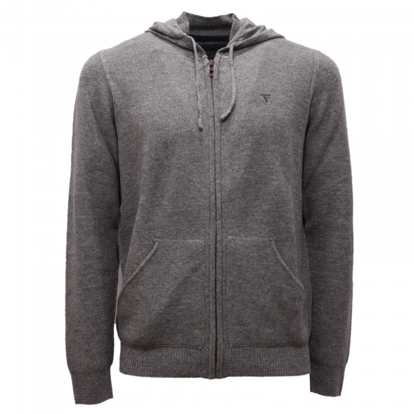 1180AL felpa MAGLIONE uomo FRED MELLO man wool  full zip sweatshirt gray melange