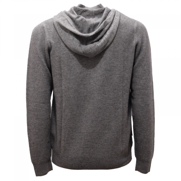 1180AL felpa MAGLIONE uomo FRED MELLO man wool  full zip sweatshirt gray melange