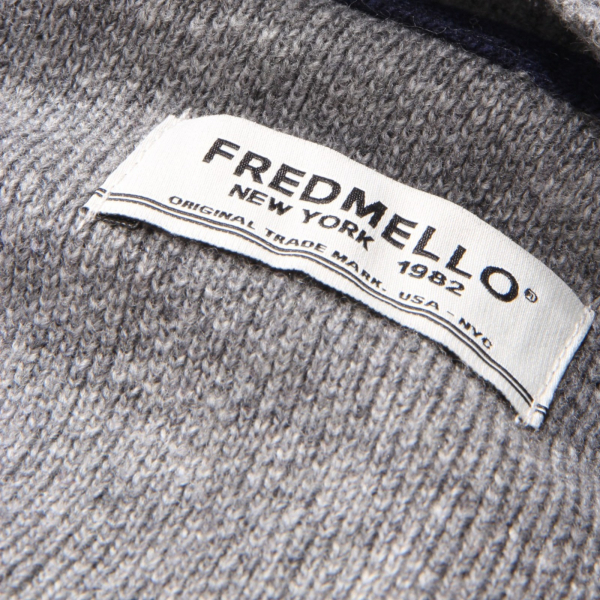 1180AL felpa MAGLIONE uomo FRED MELLO man wool  full zip sweatshirt gray melange