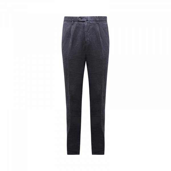 1180AT pantalone uomo VIGANO' man linen trousers blue
