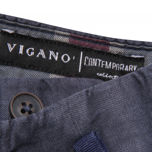 1180AT pantalone uomo VIGANO' man linen trousers blue