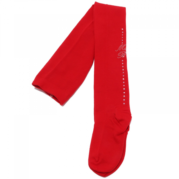 1187W collant bimba MISS BLUMARINE red cotton tights girl kid
