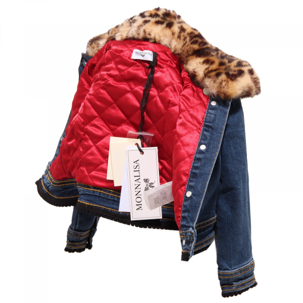 1192Z giubbotto bimba girl MONNALISA stretch jeans denim jacket