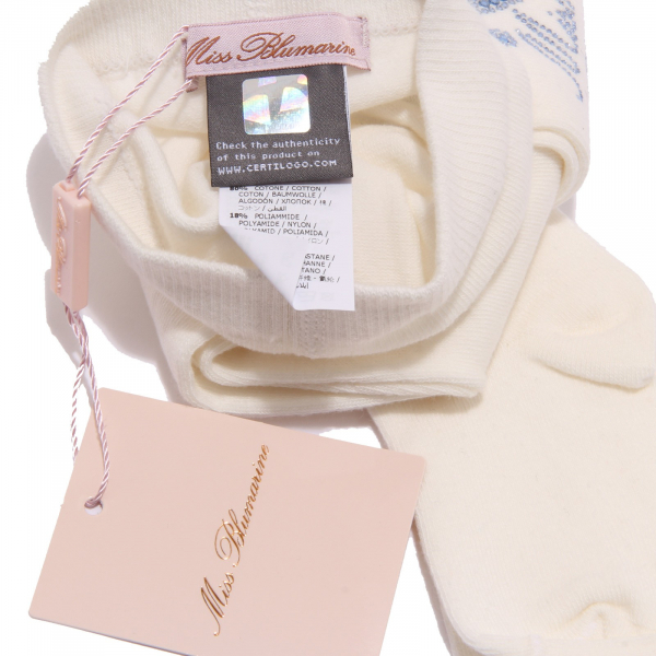 1206W collant bimba MISS BLUMARINE ivory cotton tights girl kid