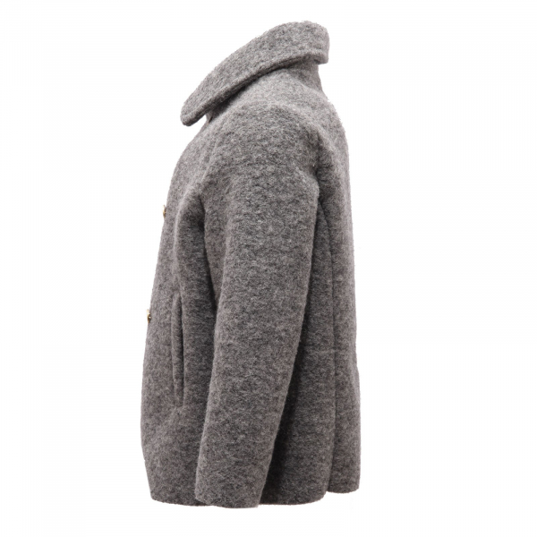 1217AF giubbotto bimba girl DOU DOU grey wool blend jacket kid