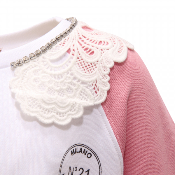 1263AR felpa bimba N°21 girl kids over sweatshirt