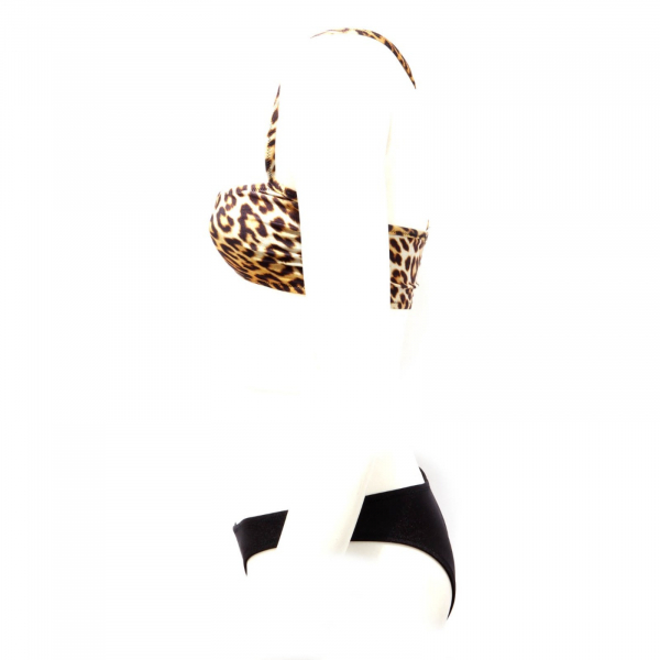 1272AI costume donna VICOLO women beachwear black/leopard print