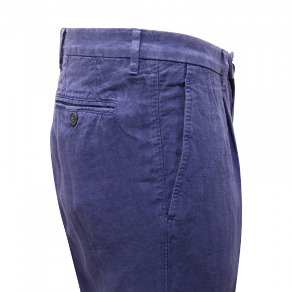 1273AT pantalone uomo VIGANO' man linen trousers blue