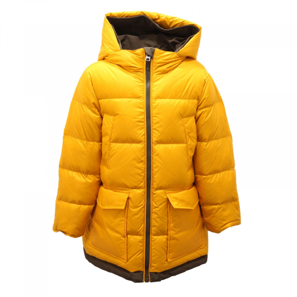 1281AF giubbotto bimbo boy WOOLRICH green/yellow reversible down jacket kid