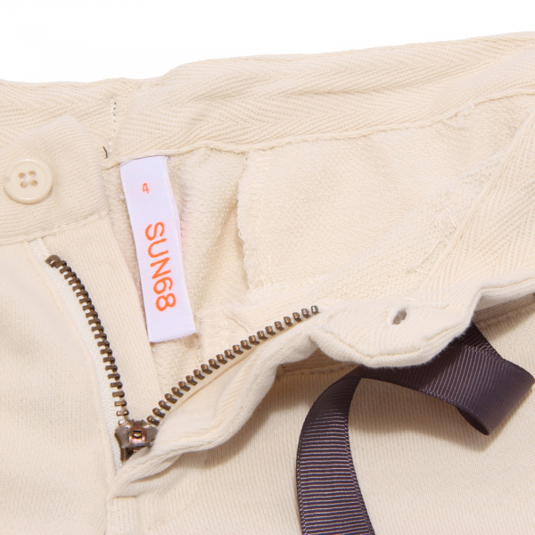 1329S pantalone tuta bimba SUN 68 cotone avorio sweat pants kids