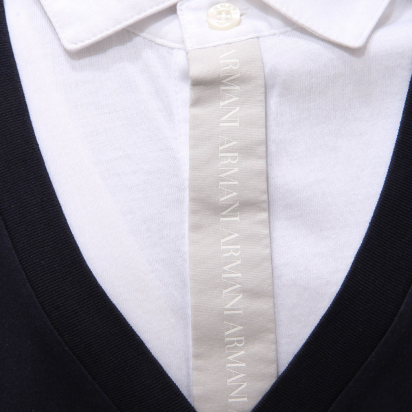 1363AL polo cardigan bimbo boy ARMANI JUNIOR kids polo cardigan white/blue