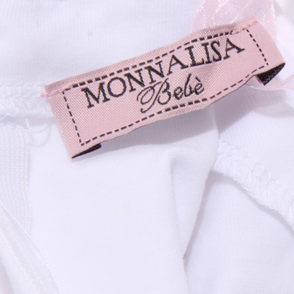 1366S vestito bimba MONNALISA BEBE' CILIEGIE abito bianco dress kid