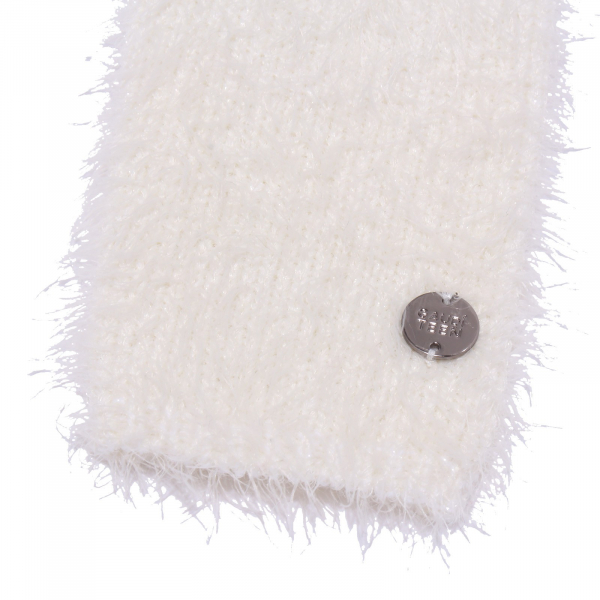 1401Y manicotti bimba GAUDI' TEEN white chenille arm warmer girl