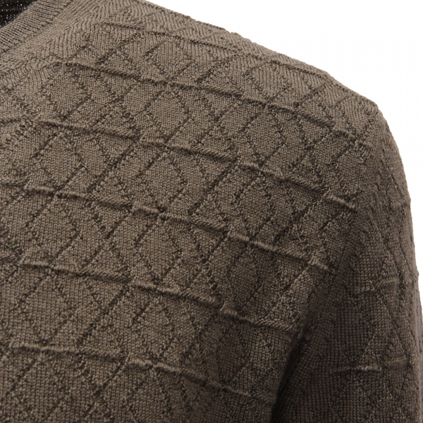 1402AG maglione uomo THE PULL dark green wool sweater man