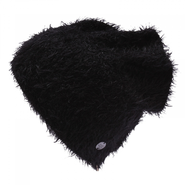 1414Y cuffia bimba girl GAUDI' TEEN black chenille hat woman CINIGLIA
