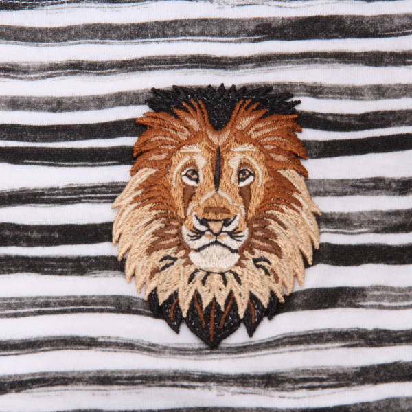 1438AD maglia bimbo BOY HITCH-HIKER black/white stripes cotton t-shirt kids