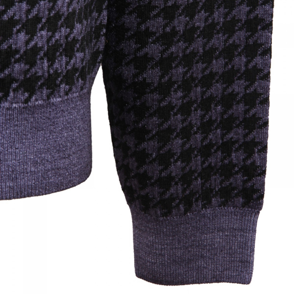 1438AL maglione uomo SUN 68 man pied de poule wool sweater blue