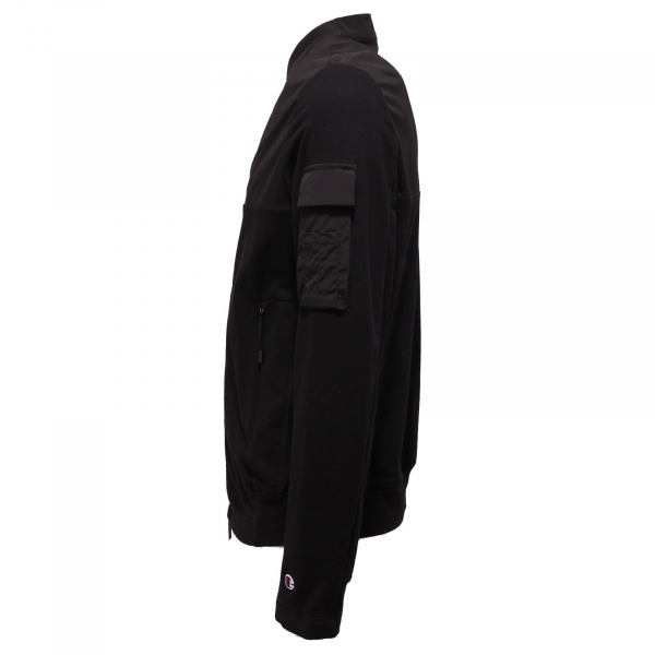 1455Z giubbotto felpa uomo PAOLO PECORA FOR CHAMPION black sweatshirt jacket