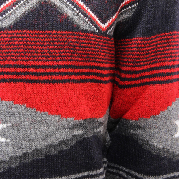 1468AG maglione uomo IMPERIAL grey/blue/red wool blend sweater man