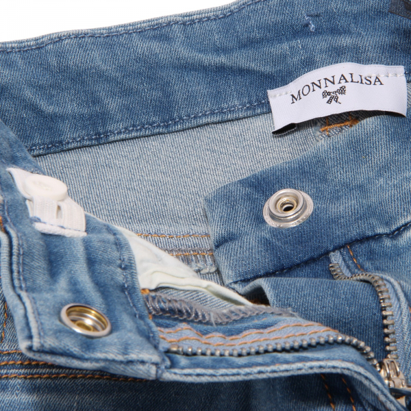 1481W jeans bimba MONNALISA blue denim embroidered trouser kid