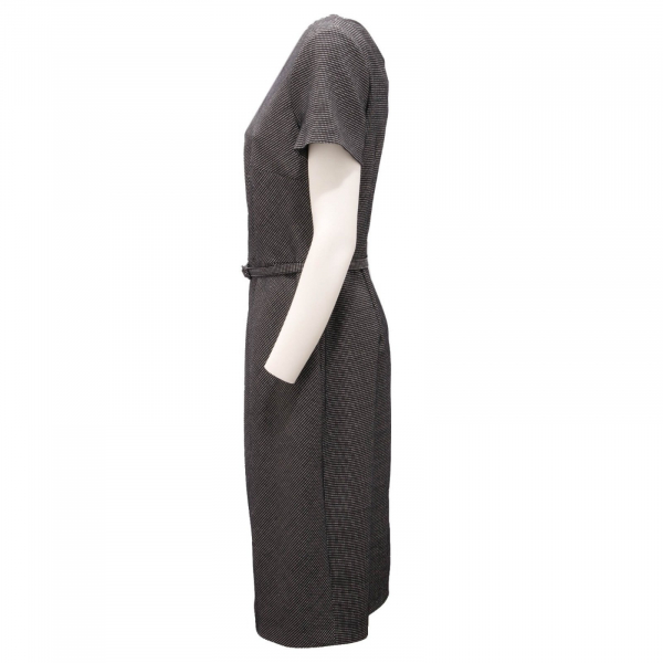 1490AI abito tubino donna WEEKEND MAX MARA women FOX dress wool/silk black/white