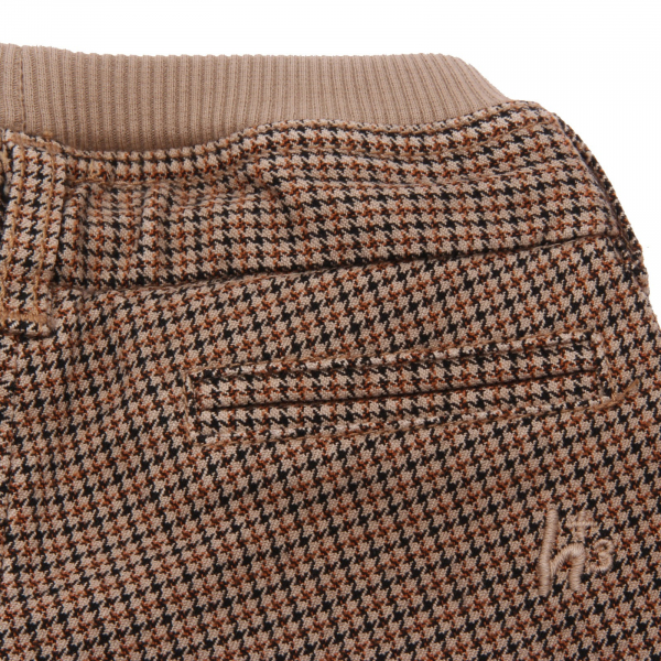 1491AD pantalone bimbo BOY HITCH-HIKER chino pied de poule brown trouser kids