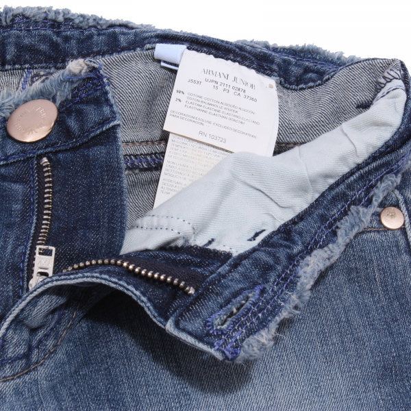 1504Y bermuda bimba girl ARMANI JUNIOR blue denim trouser pant