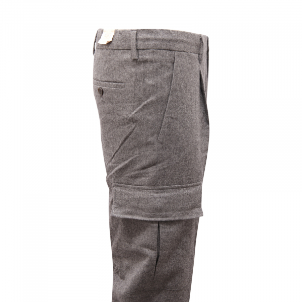 1543AR pantalone cargo uomo BRIGLIA man cashmere trousers grey