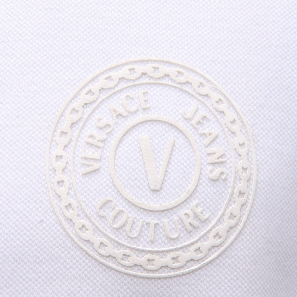 1607AH polo uomo VERSACE JEANS COUTURE white polo shirt man