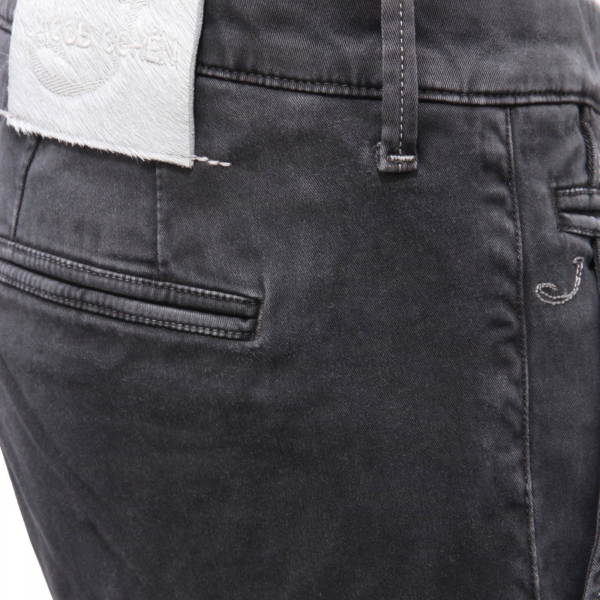 1650AI (NO FOULARD) pantalone uomo JACOB COHEN men dark grey cotton trouser 