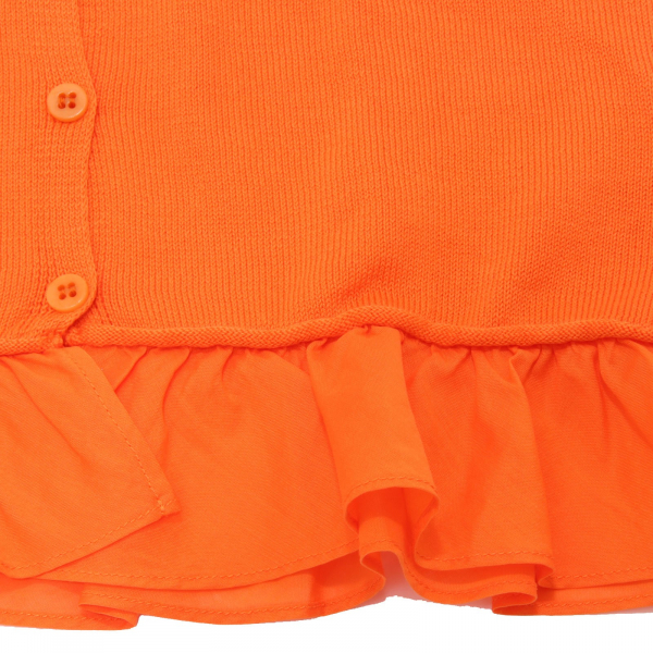 1681AD cardigan bimba GIRL IL GUFO cotton orange sweater kids