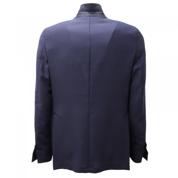 1750AG giacca uomo BASTIANELLO blue wool textured jacket man