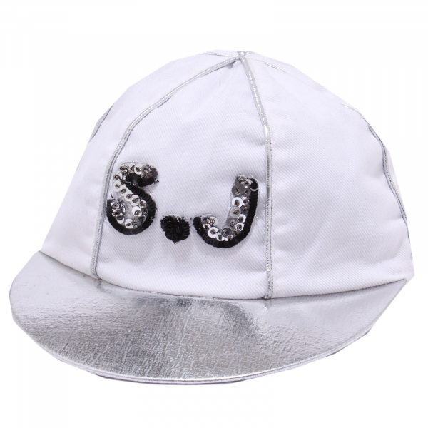1775Y cappello bimba girl SIMONETTA JEANS white/silver baseball hat