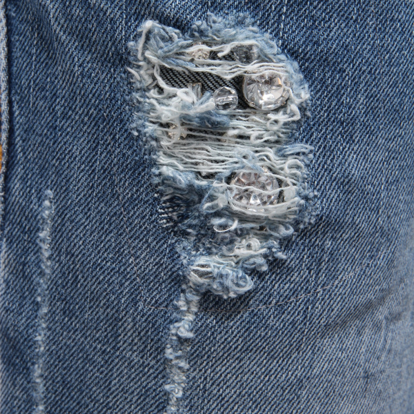 1803AB  pantalone donna PINKO DESTROYED blue denim jeans woman