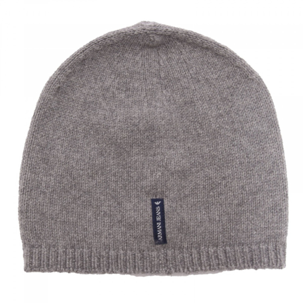 1805AL cuffia uomo ARMANI JEANS man cashmere beanie grey