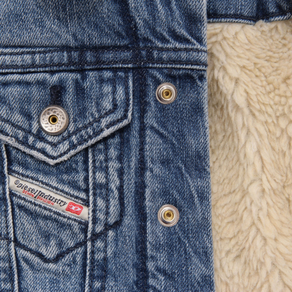 1821AF giubbotto jeans bimbo boy DIESEL blue denim padded jacket kids