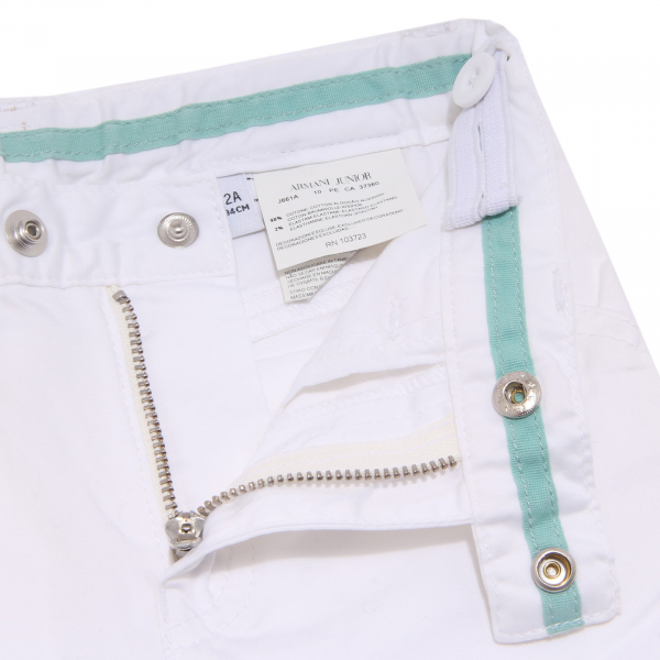 1843S pantalone bimba ARMANI JUNIOR cotone bianco pant trouser kid