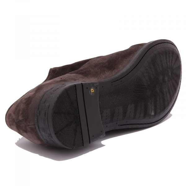 1880AC scarpa slip-on uomo HUNDRED 100 suede brown shoes men