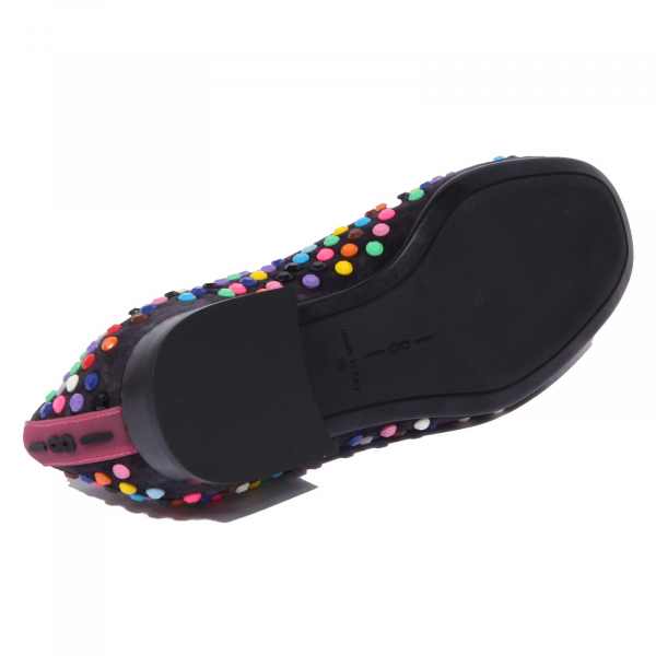 1959J mocassino donna black suede UNO 8 UNO 181 strass loafer shoe woman