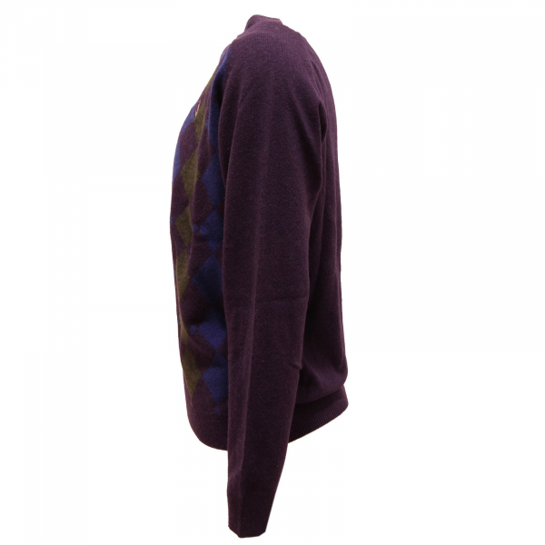 1967T maglione rombi bimbo JECKERSON lana/cashmere viola sweater wool kid