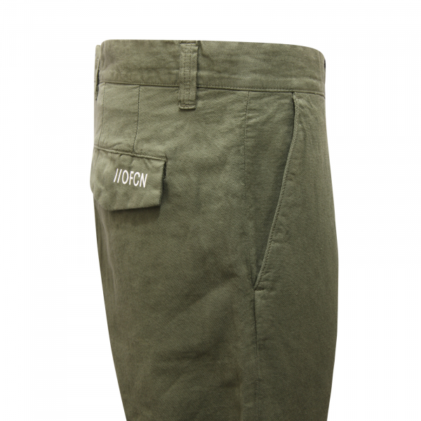 2012AU pantalone uomo OFFICINA36 man cotton/linen trousers green