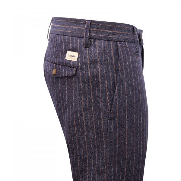 2019AU pantalone uomo OFFICINA36 man linen blend trousers blue