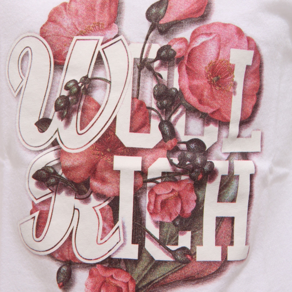 2025S maglia bimba WOOLRICH FLOWER bianco/rosa t-shirt kid