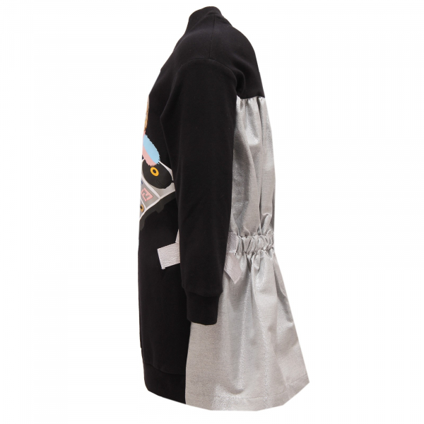 2101V vestito bimba FENDI abito felpa silver/black dress kid