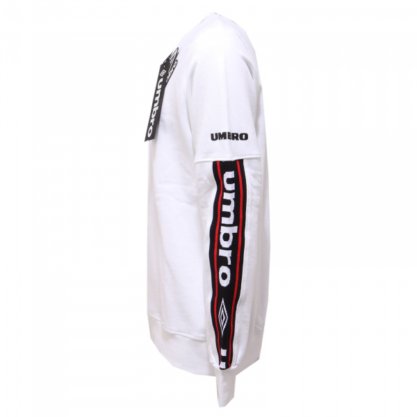 2107AC felpa uomo UMBRO cotton white sweatshirt men