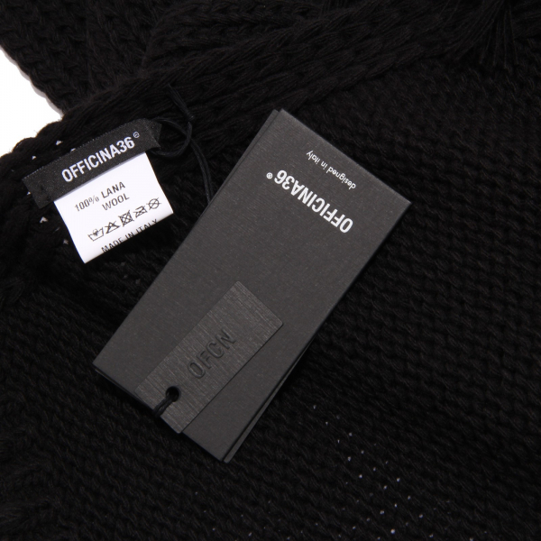 2116K sciarpa uomo OFFICINA36 black wool scarf man unisex