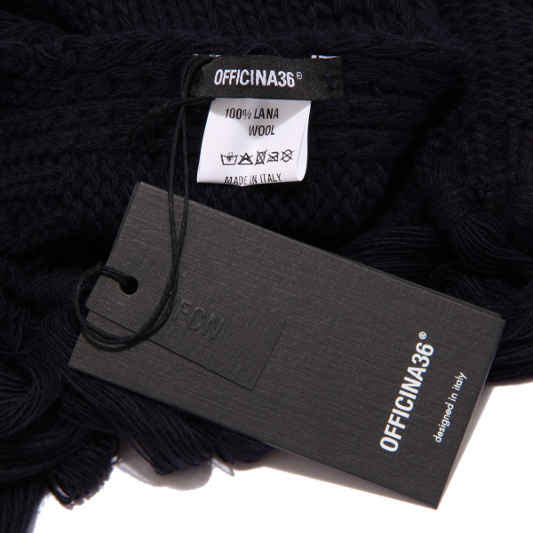 2122K sciarpa uomo OFFICINA36 dark blue wool scarf man unisex